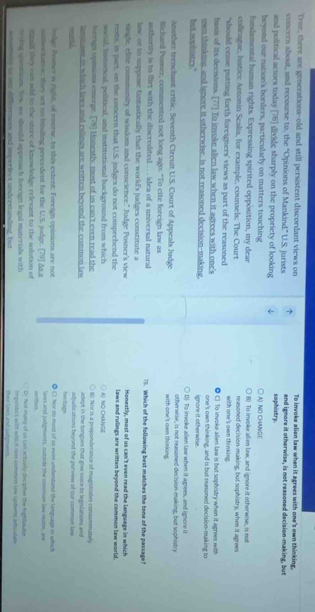 to invoke alien law when it agrees with one’s own thinking, and ignore …