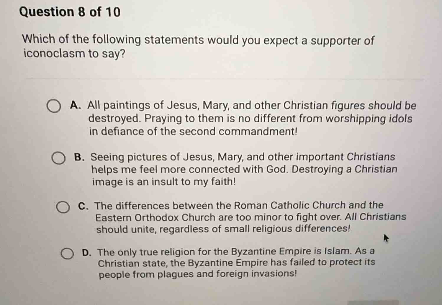 question 8 of 10 which of the following statements would you expect a s…