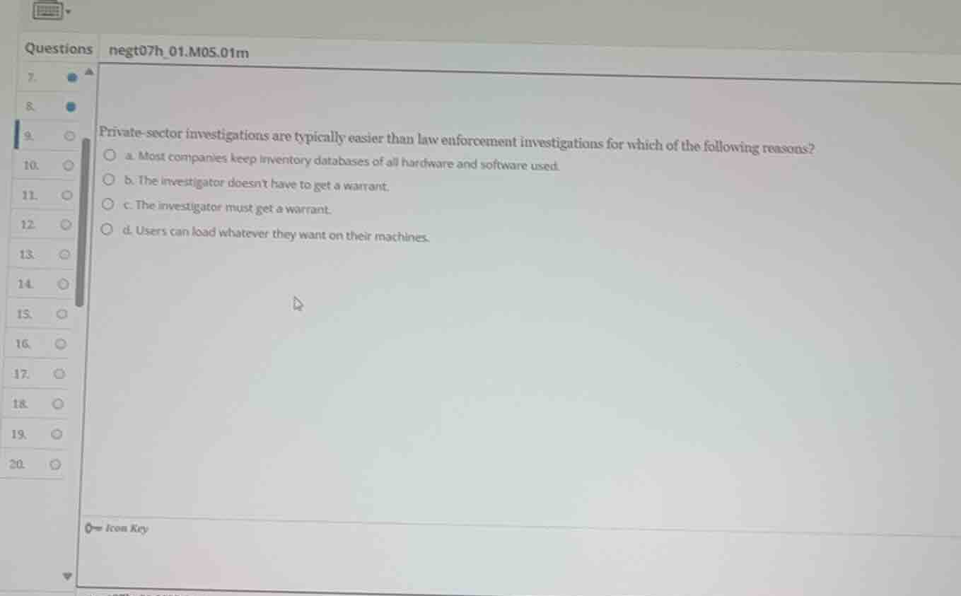 private - sector investigations are typically easier than law enforceme…