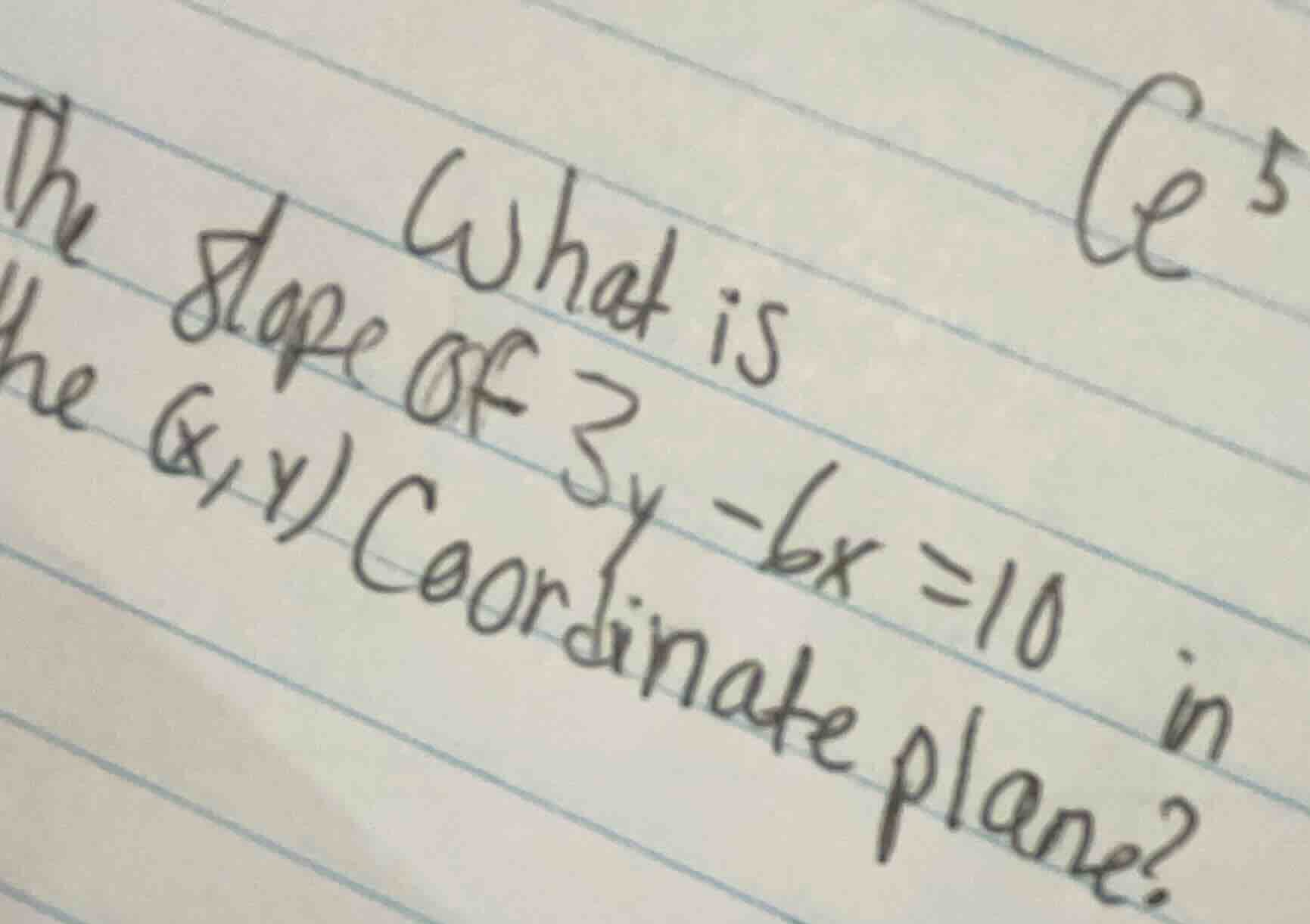 what is the slope of ( 3y - 6x = 10 ) in the ((x,y)) coordinate plane?