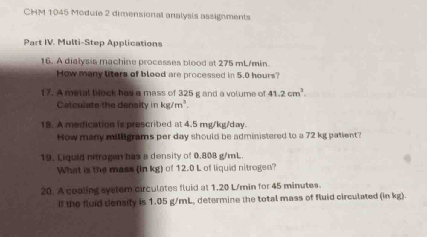 chm 1045 module 2 dimensional analysis assignments part iv. multi - ste…