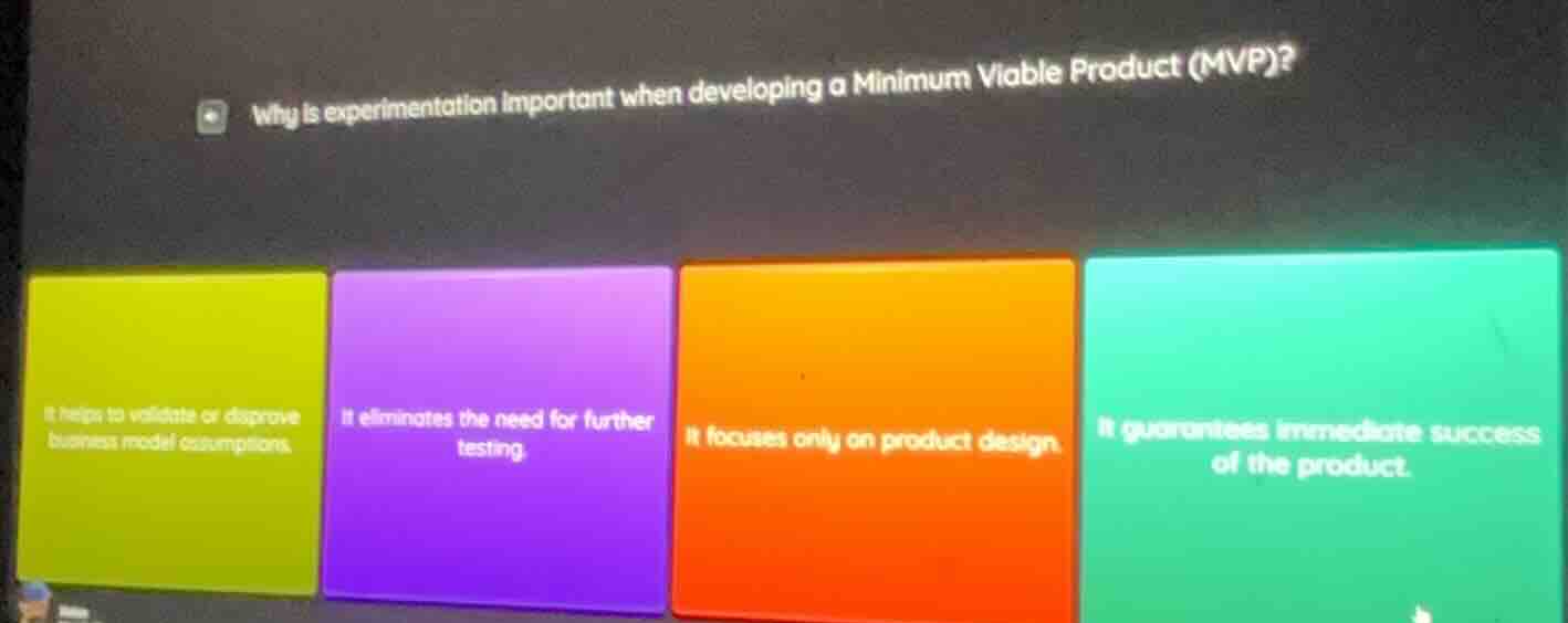 why is experimentation important when developing a minimum viable produ…