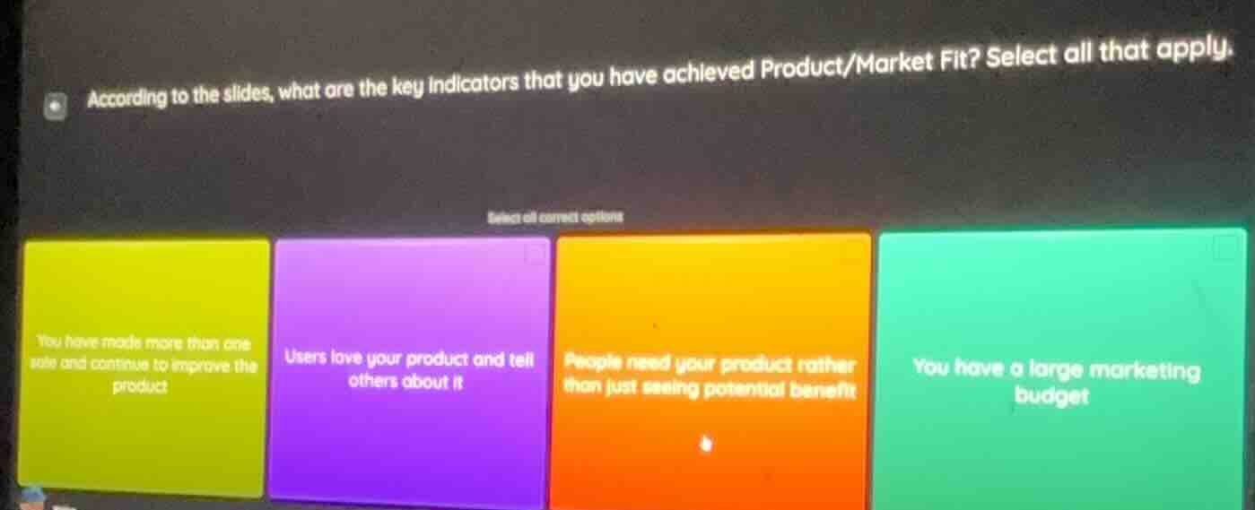 according to the slides, what are the key indicators that you have achi…