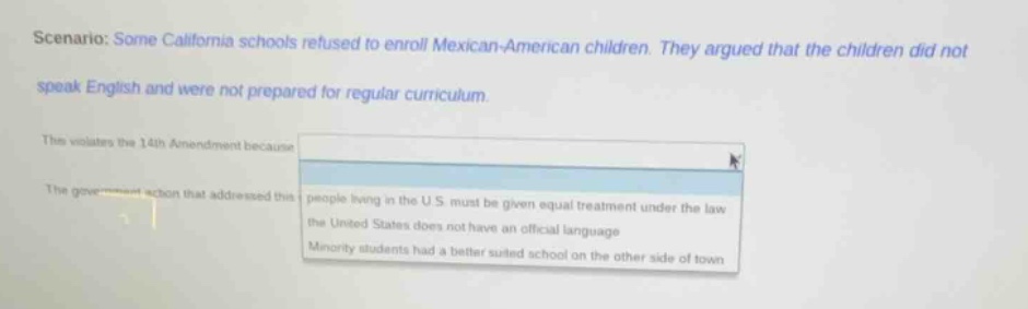 scenario: some california schools refused to enroll mexican - american …