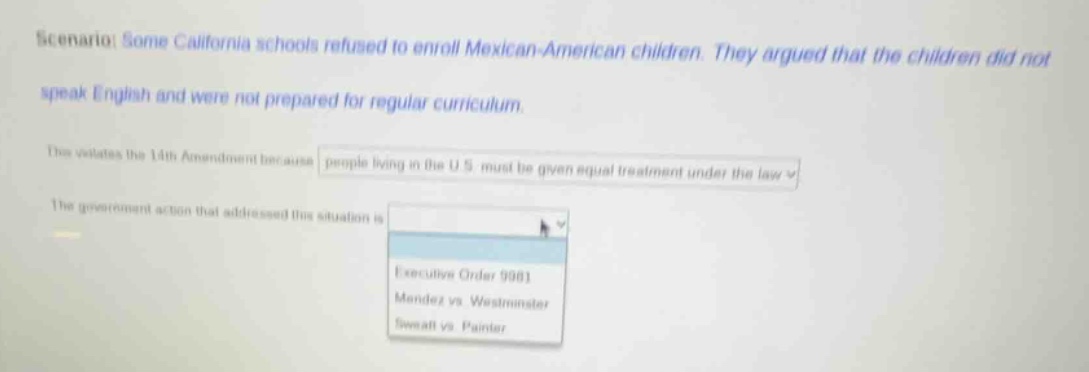 scenario: some california schools refused to enroll mexican - american …