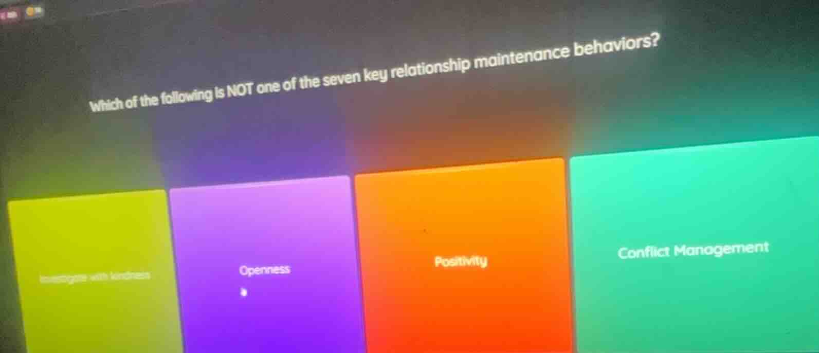 which of the following is not one of the seven key relationship mainten…