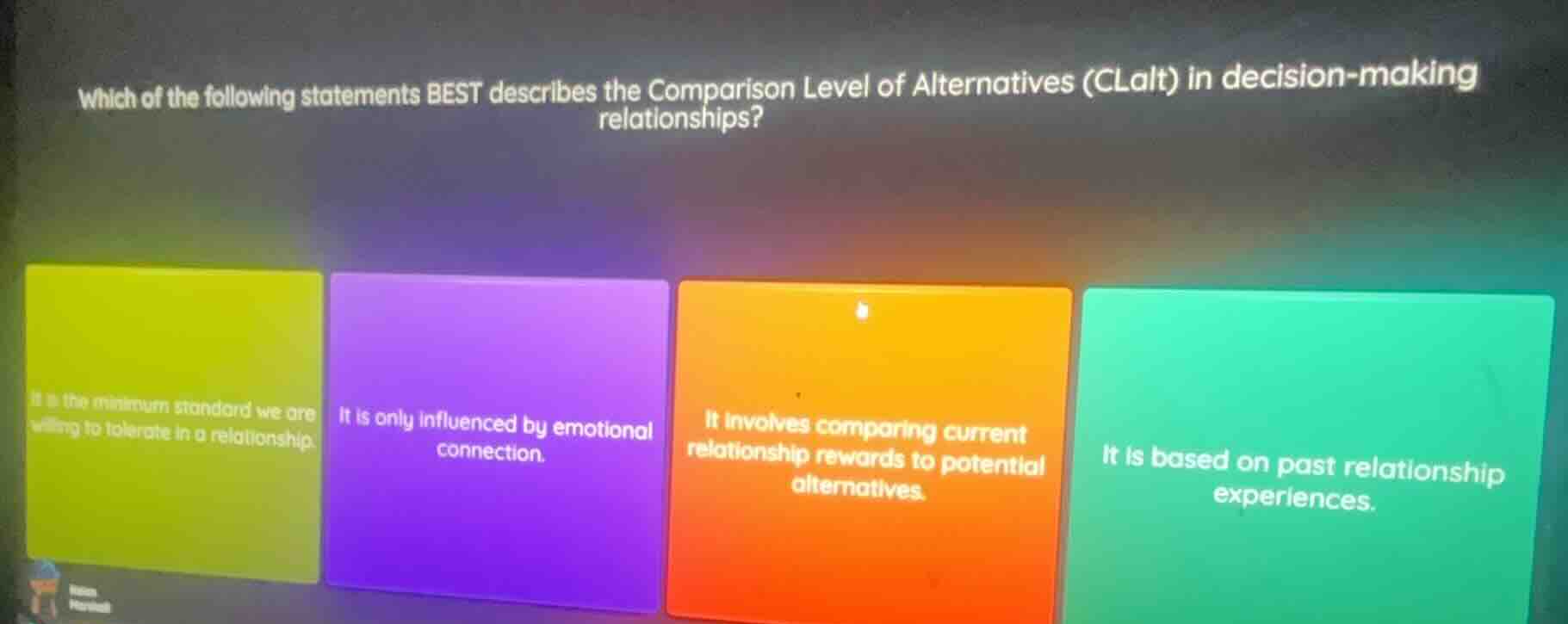 which of the following statements best describes the comparison level o…