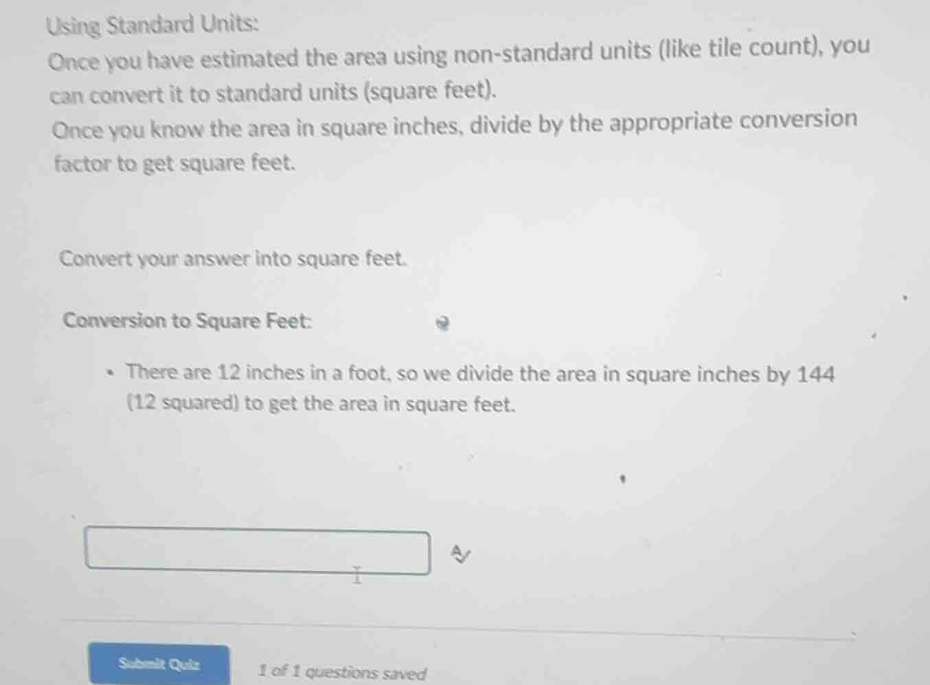 using standard units: once you have estimated the area using non - stan…
