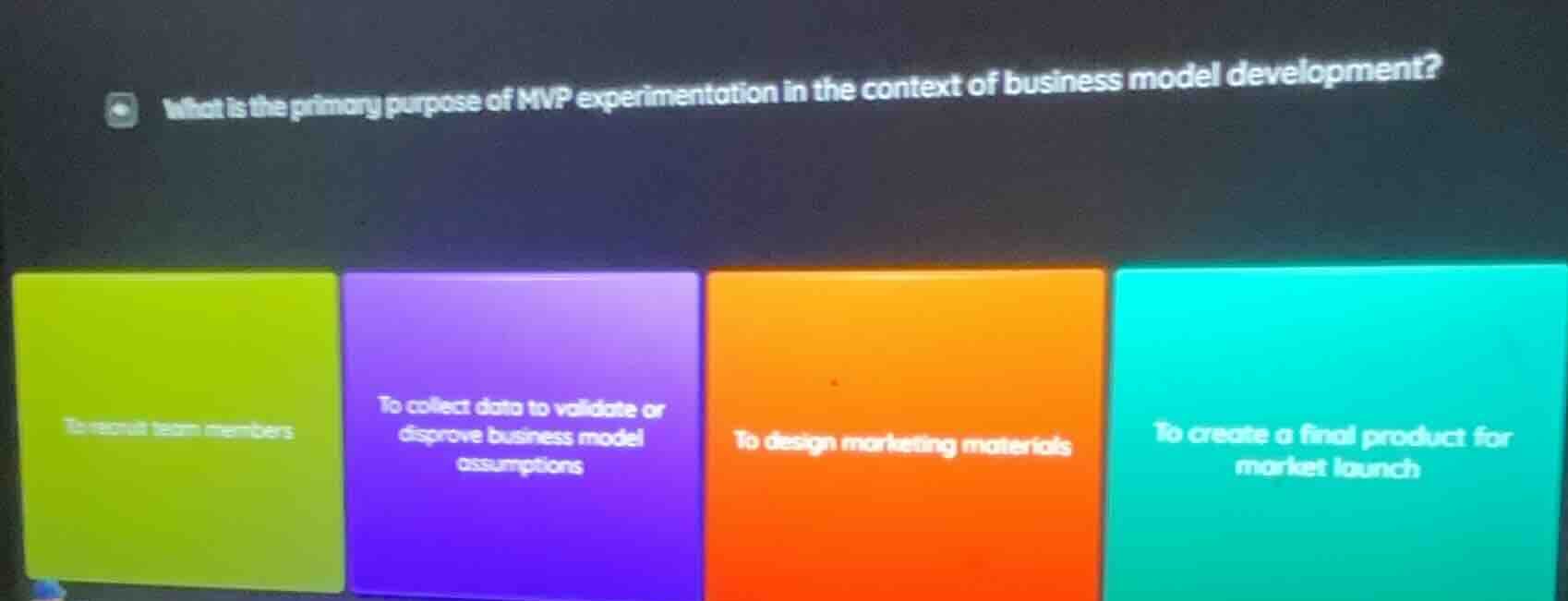 what is the primary purpose of mvp experimentation in the context of bu…