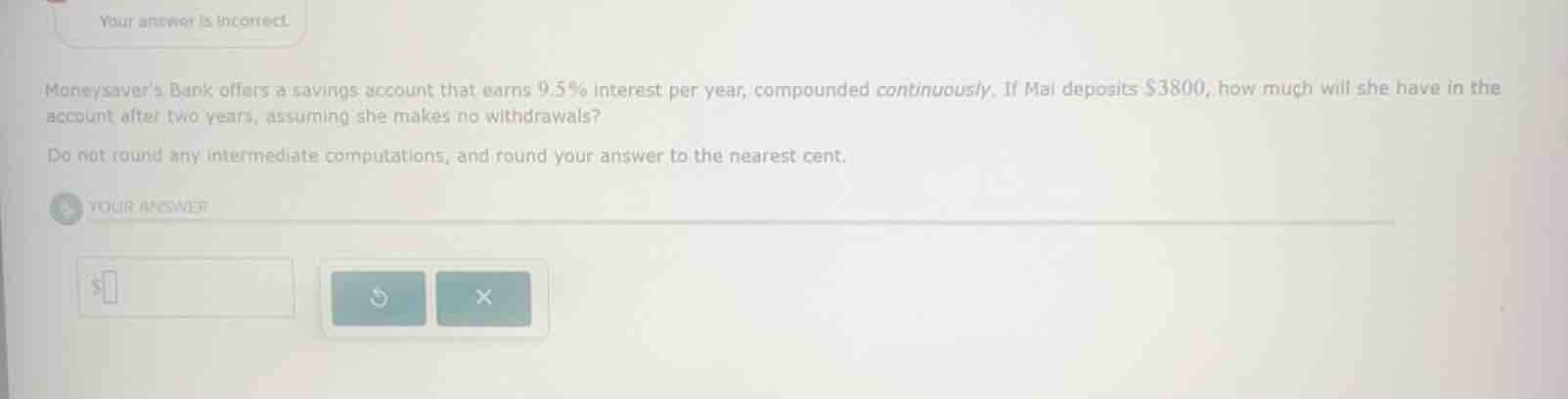 moneysavers bank offers a savings account that earns 9.5% interest per …