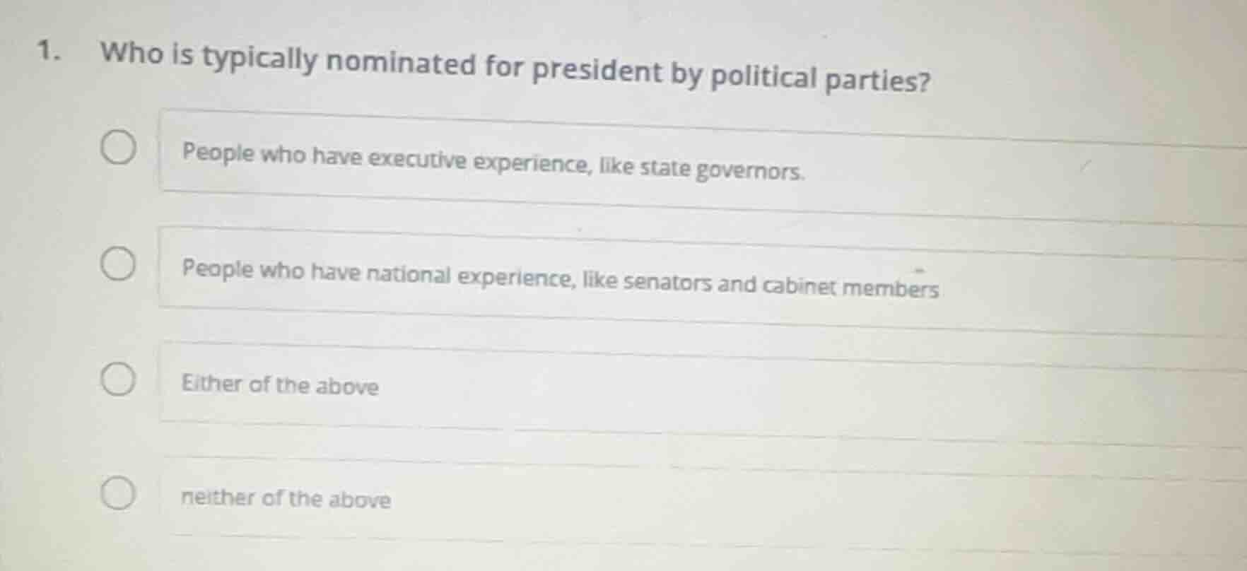 1. who is typically nominated for president by political parties? peopl…