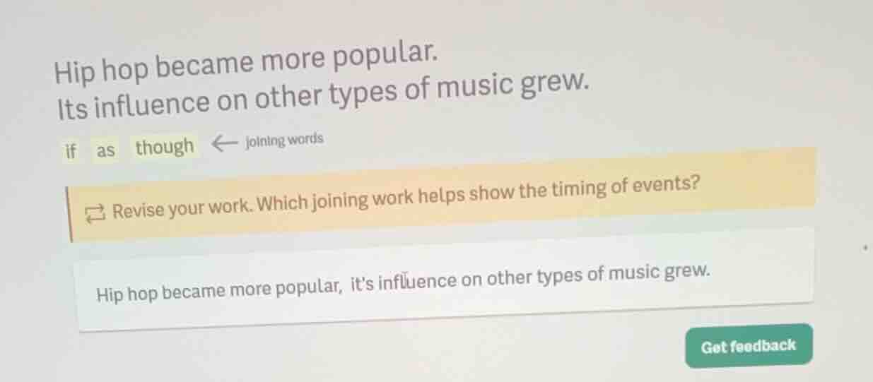 hip hop became more popular. its influence on other types of music grew…