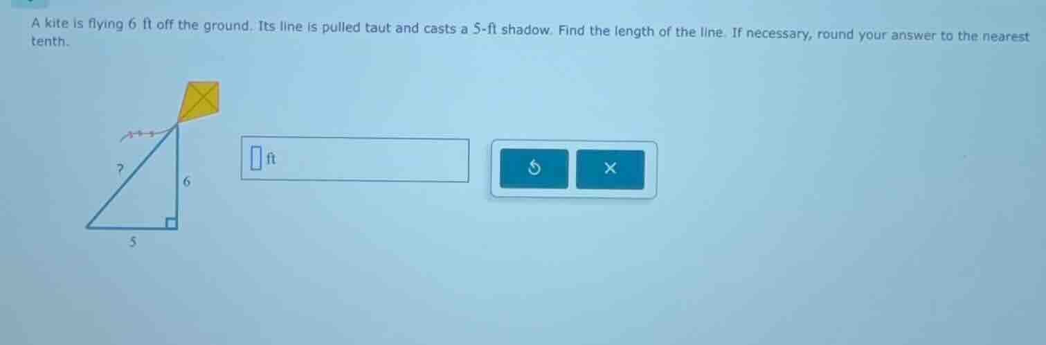 a kite is flying 6 ft off the ground. its line is pulled taut and casts…