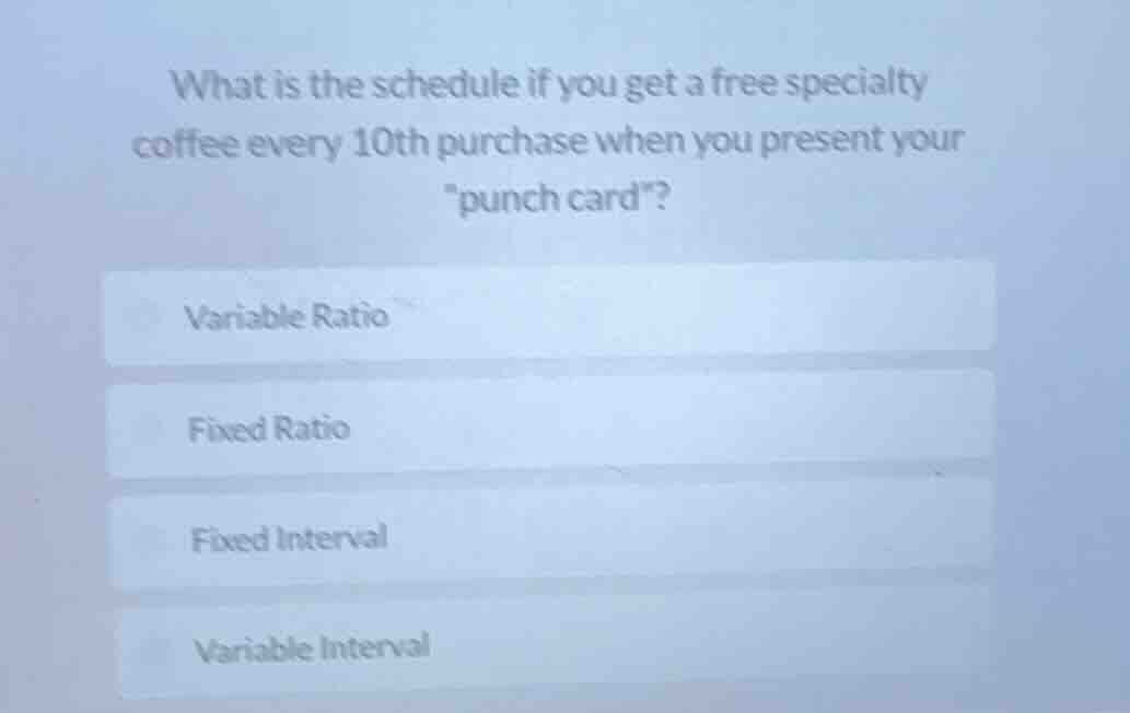 what is the schedule if you get a free specialty coffee every 10th purc…