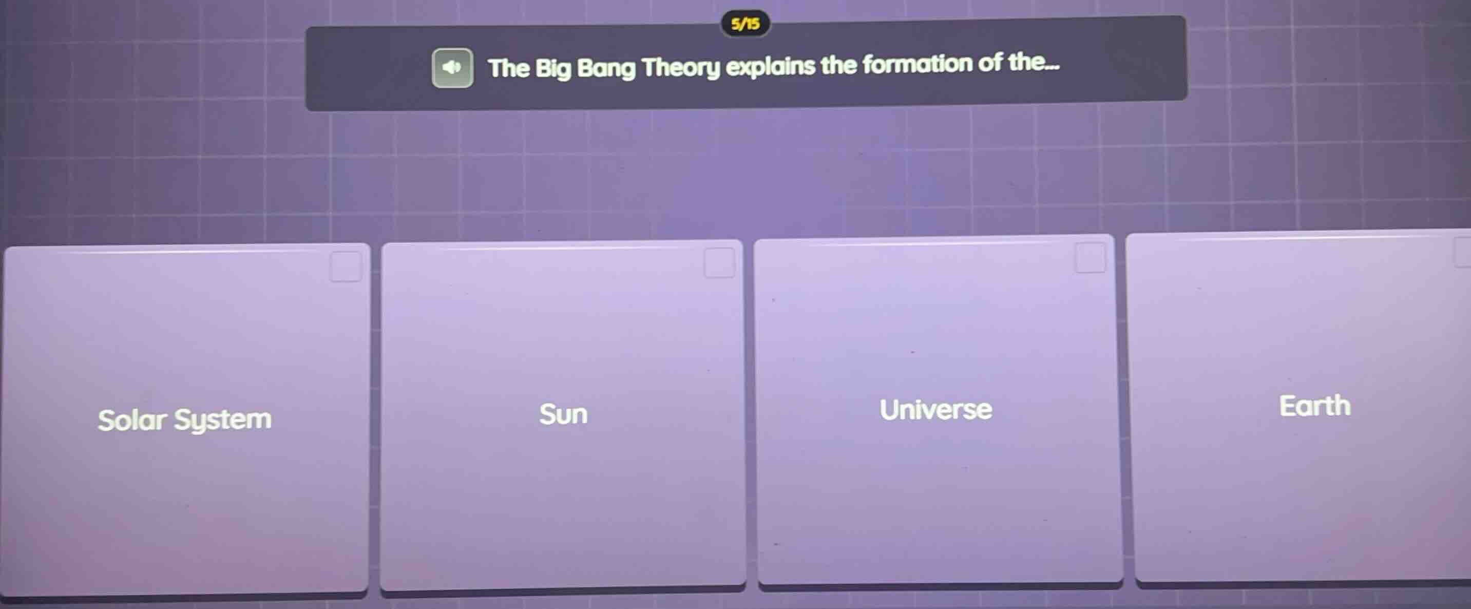 the big bang theory explains the formation of the... options: solar sys…