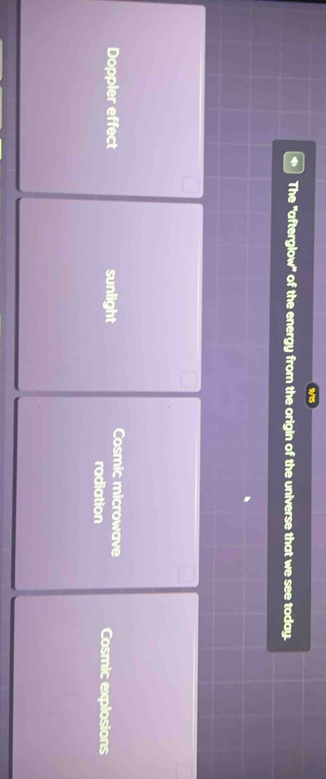 the \afterglow\ of the energy from the origin of the universe that we s…