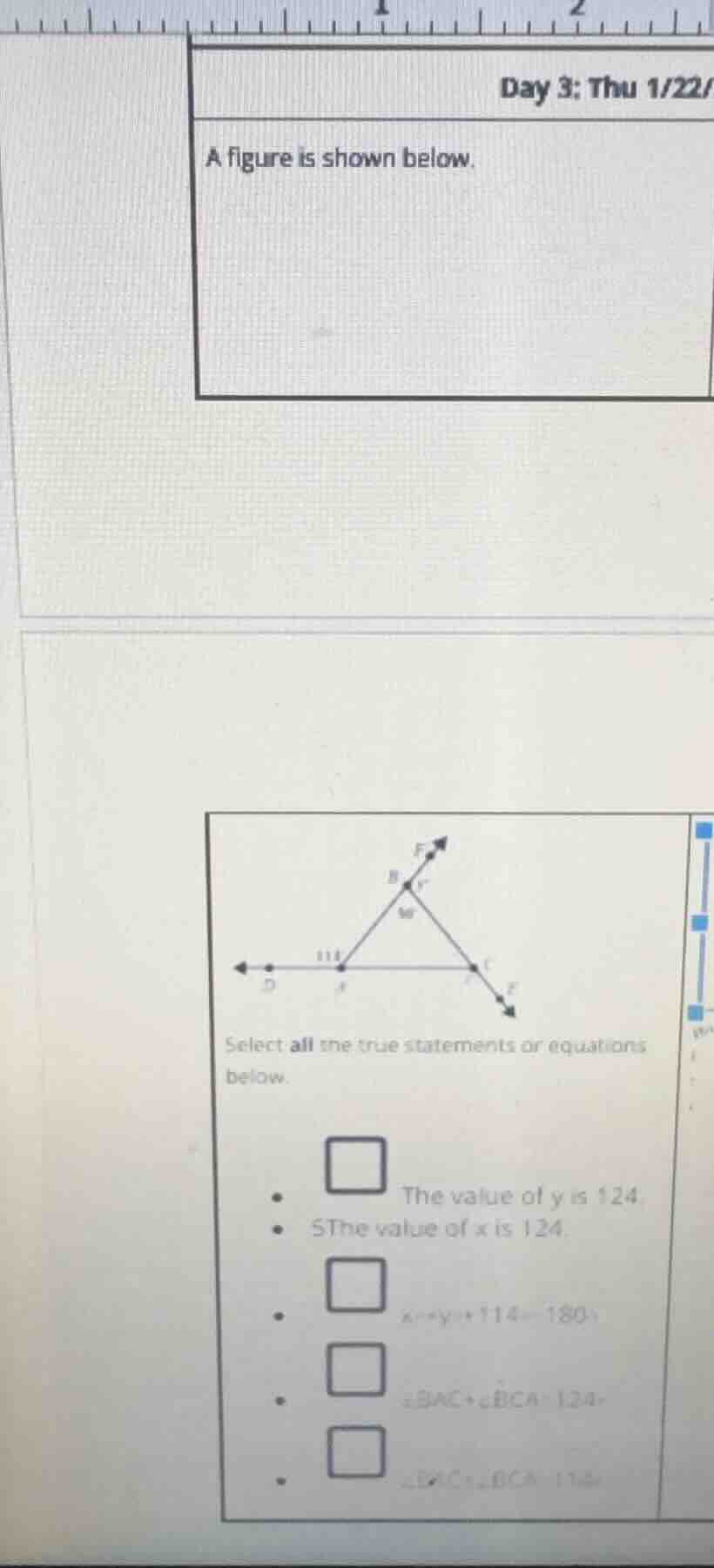day 3; thu 1/22/ a figure is shown below. select all the true statement…
