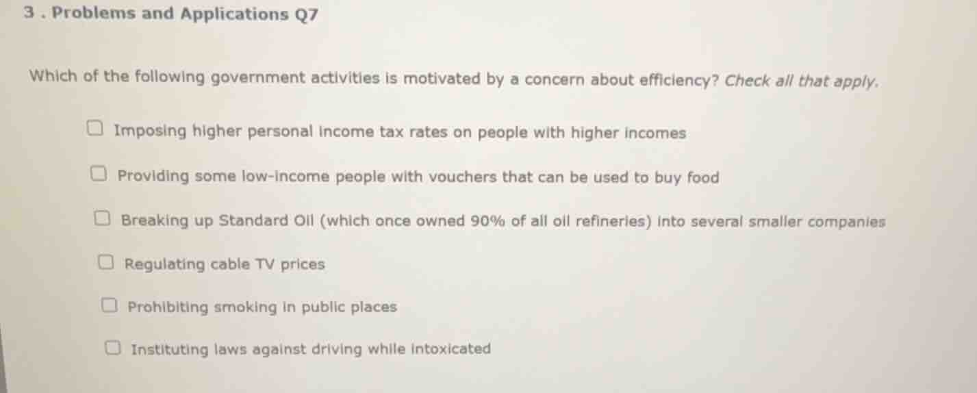 3. problems and applications q7 which of the following government activ…