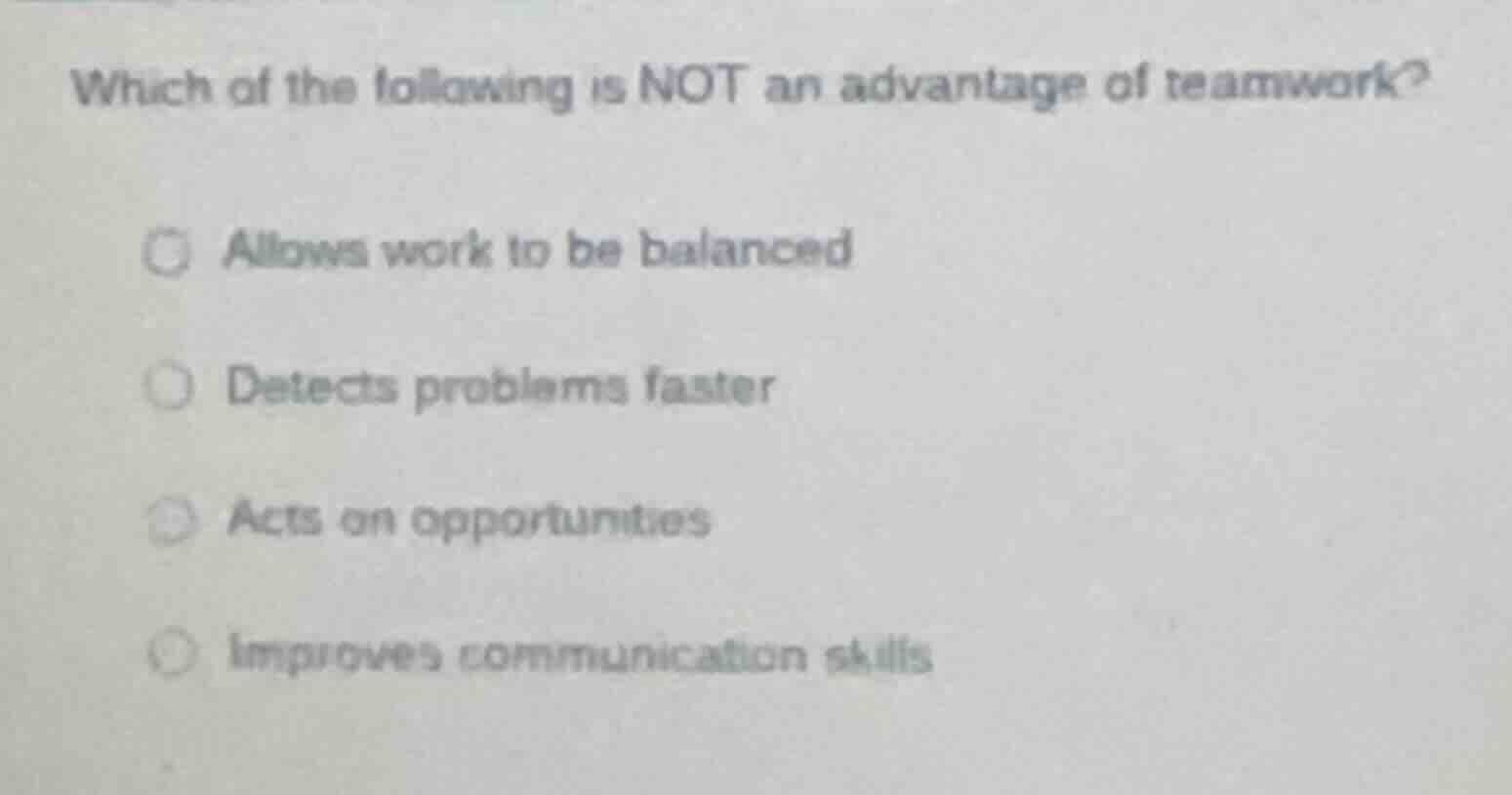 which of the following is not an advantage of teamwork? allows work to …