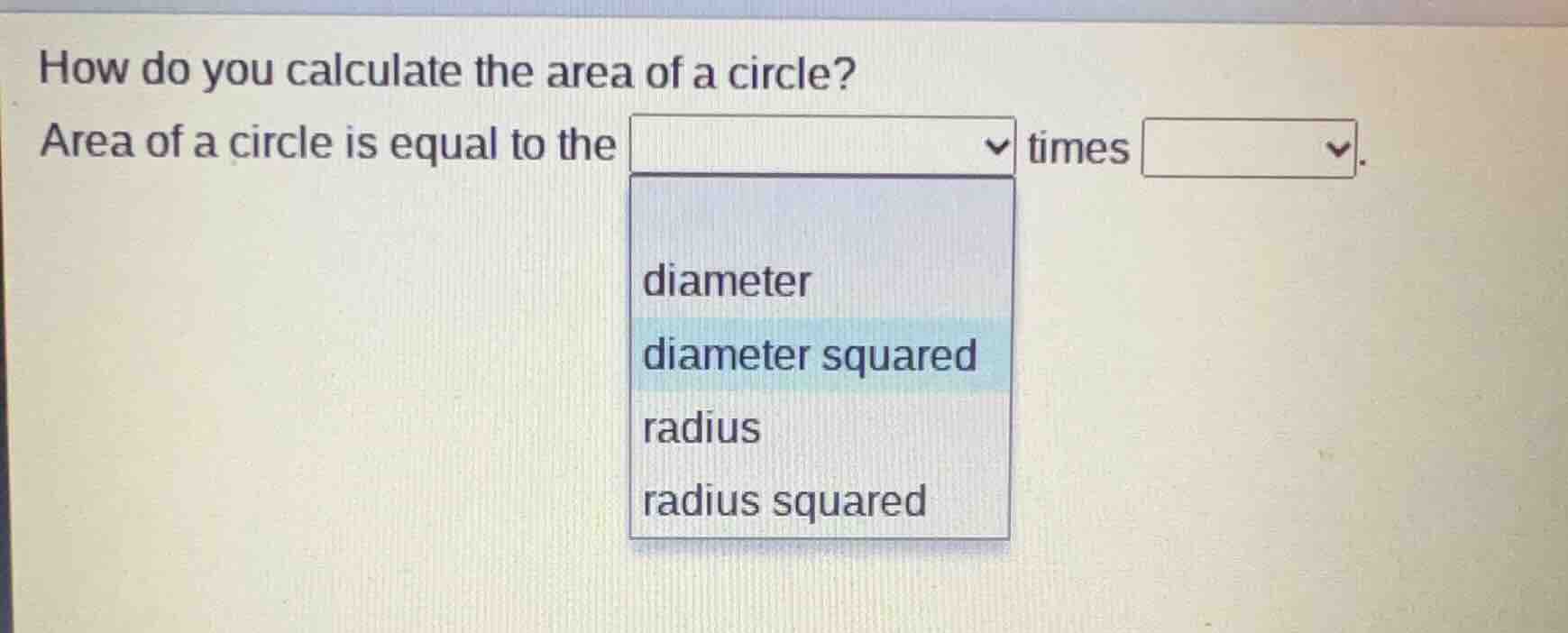 how do you calculate the area of a circle? area of a circle is equal to…