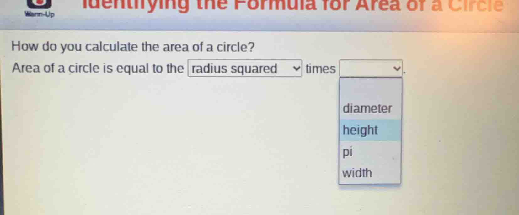 how do you calculate the area of a circle? area of a circle is equal to…