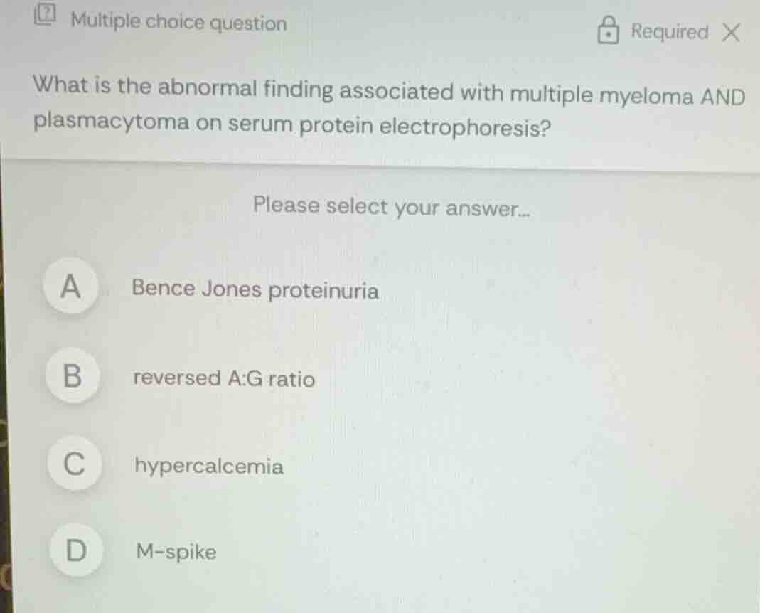 what is the abnormal finding associated with multiple myeloma and plasm…