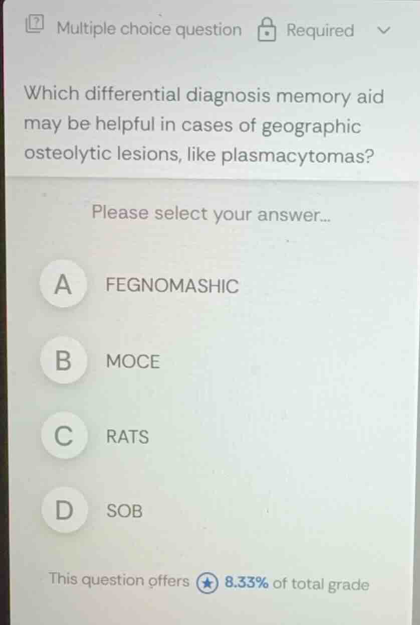 which differential diagnosis memory aid may be helpful in cases of geog…
