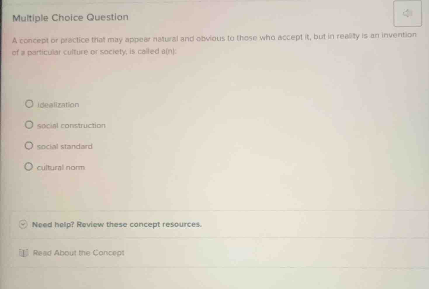 multiple choice question a concept or practice that may appear natural …