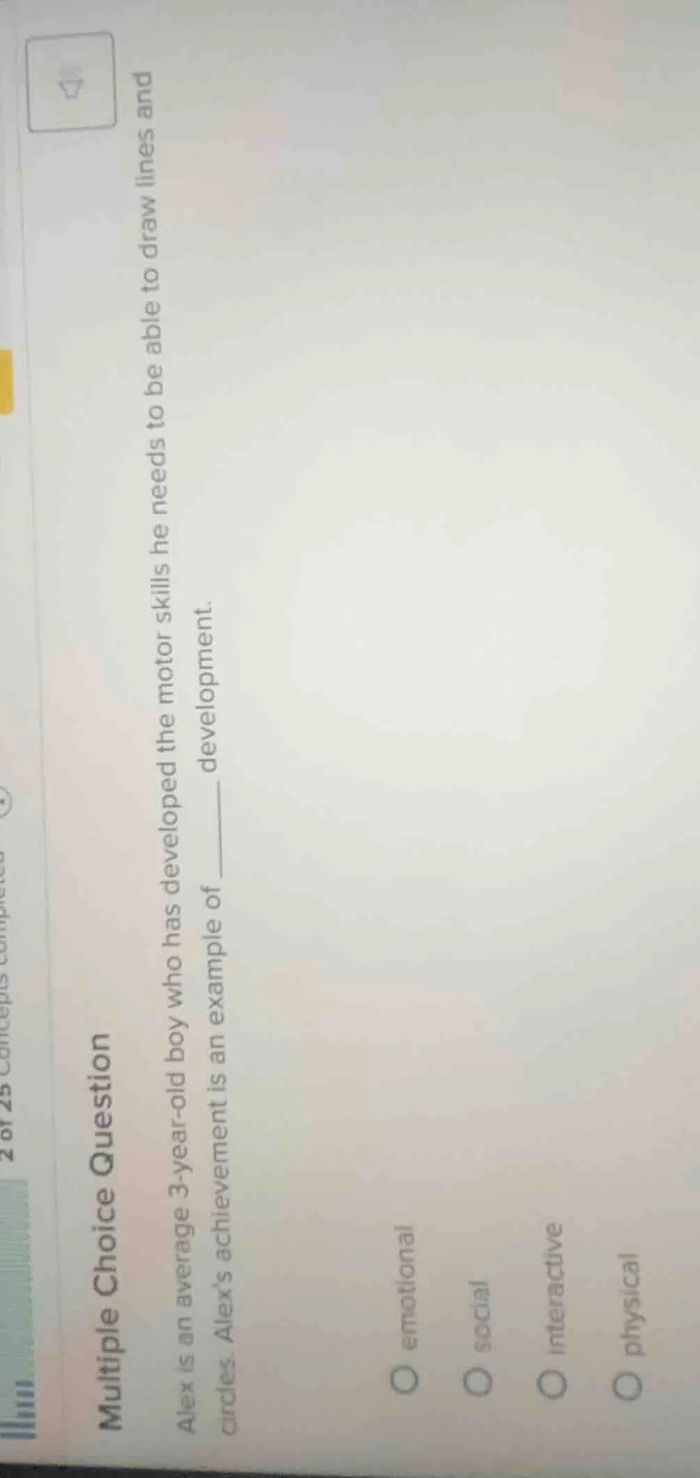 multiple choice question alex is an average 3 - year - old boy who has …