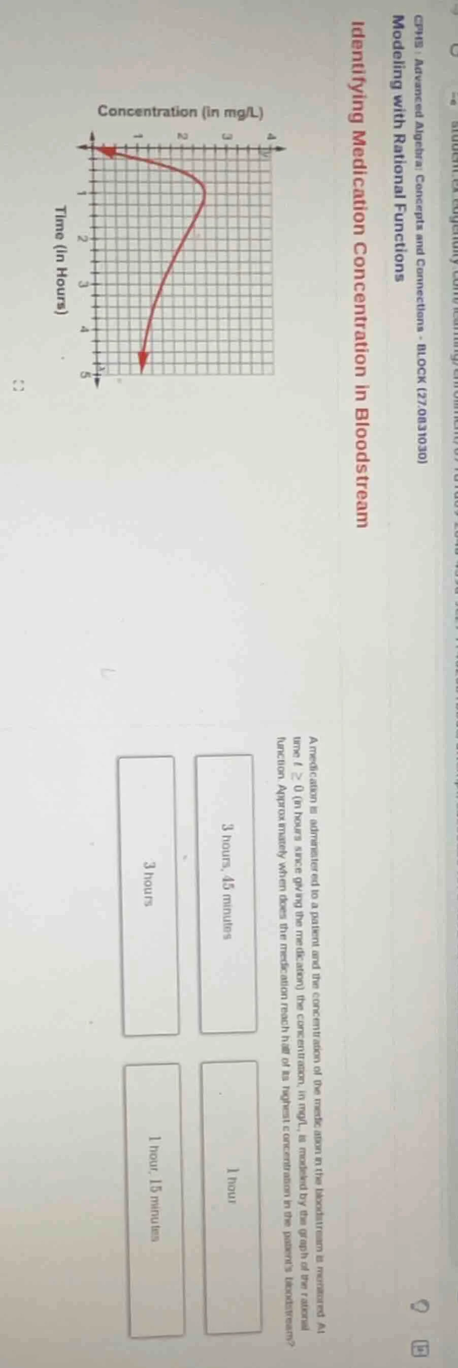 identifying medication concentration in bloodstream modeling with ratio…