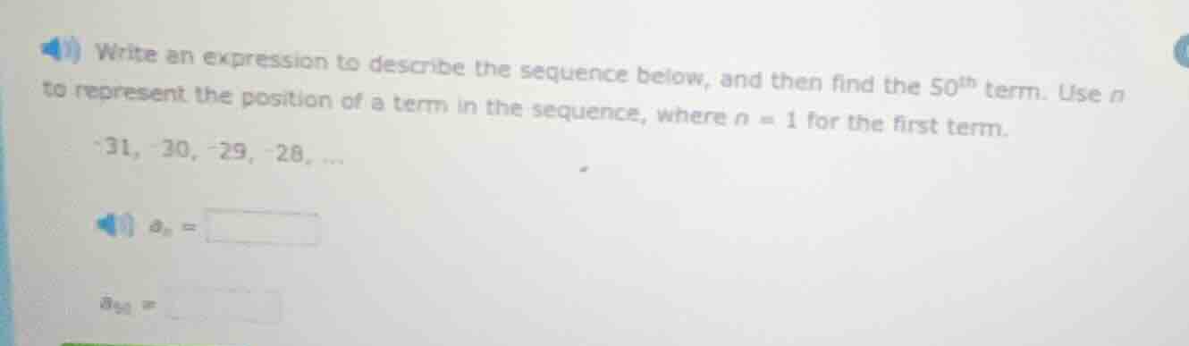 write an expression to describe the sequence below, and then find the 5…