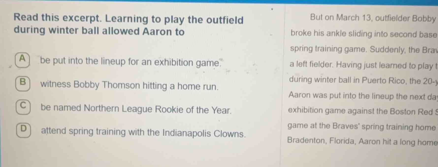 read this excerpt. learning to play the outfield during winter ball all…