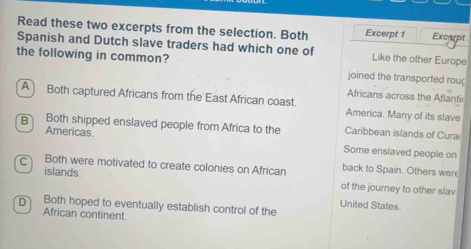 read these two excerpts from the selection. both spanish and dutch slav…