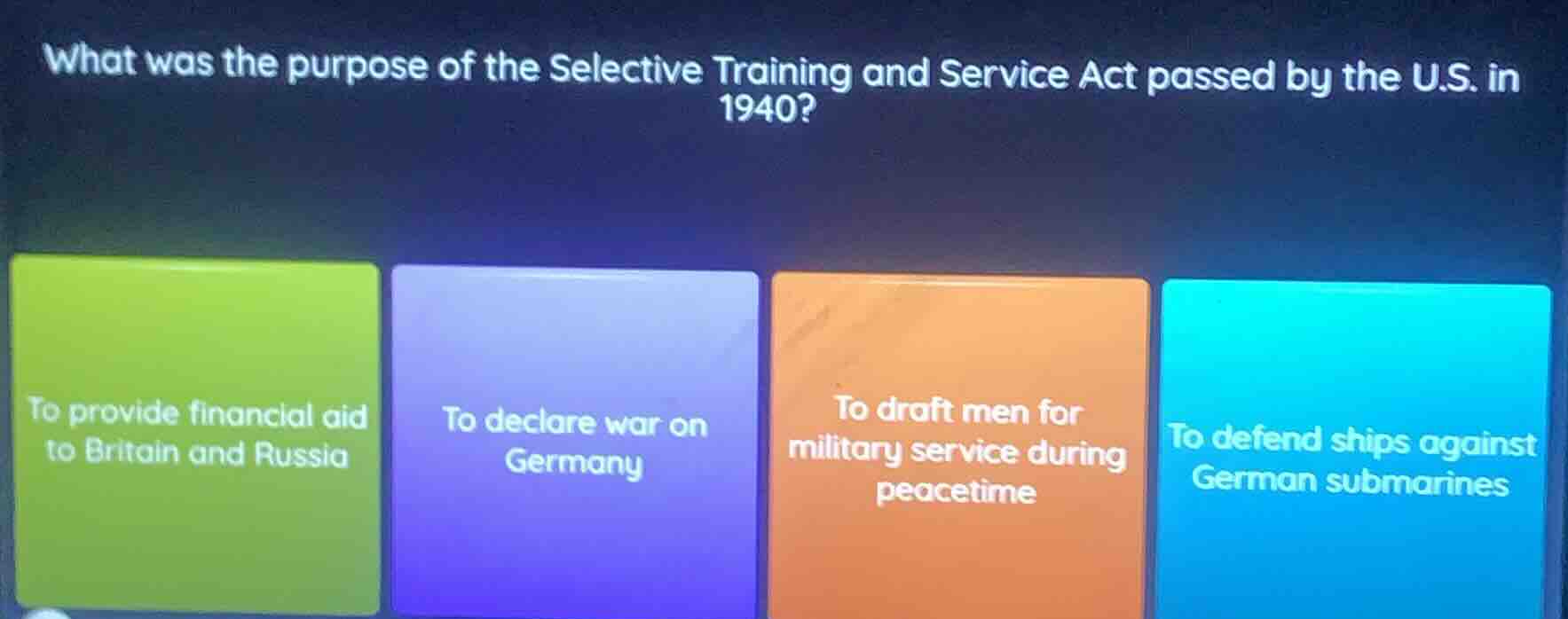 what was the purpose of the selective training and service act passed b…
