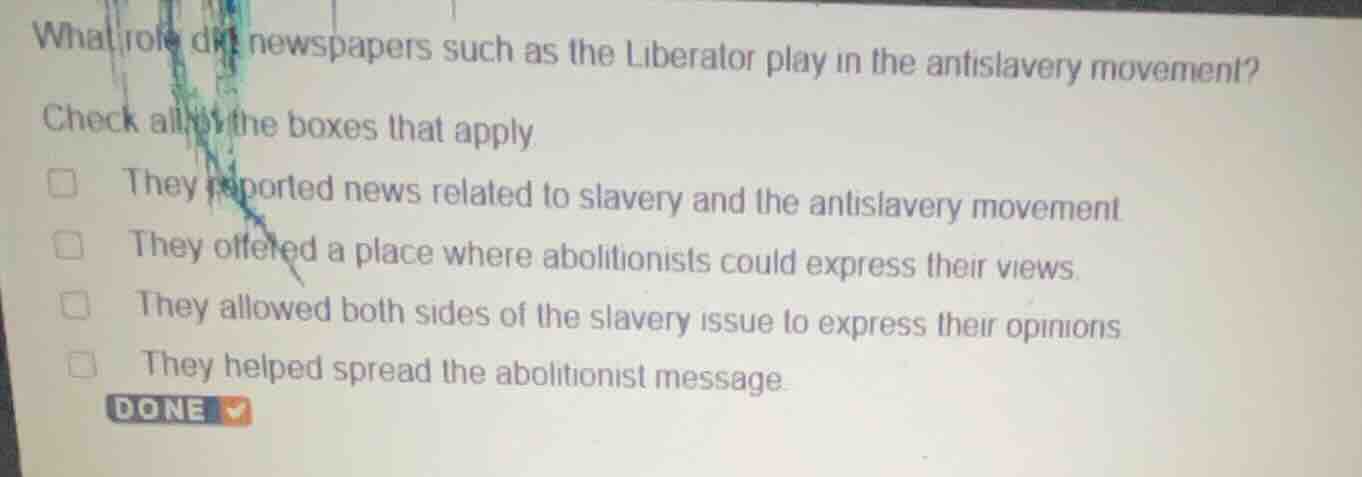 what role did newspapers such as the liberator play in the antislavery …