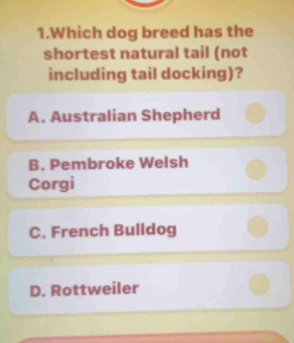 1.which dog breed has the shortest natural tail (not including tail doc…