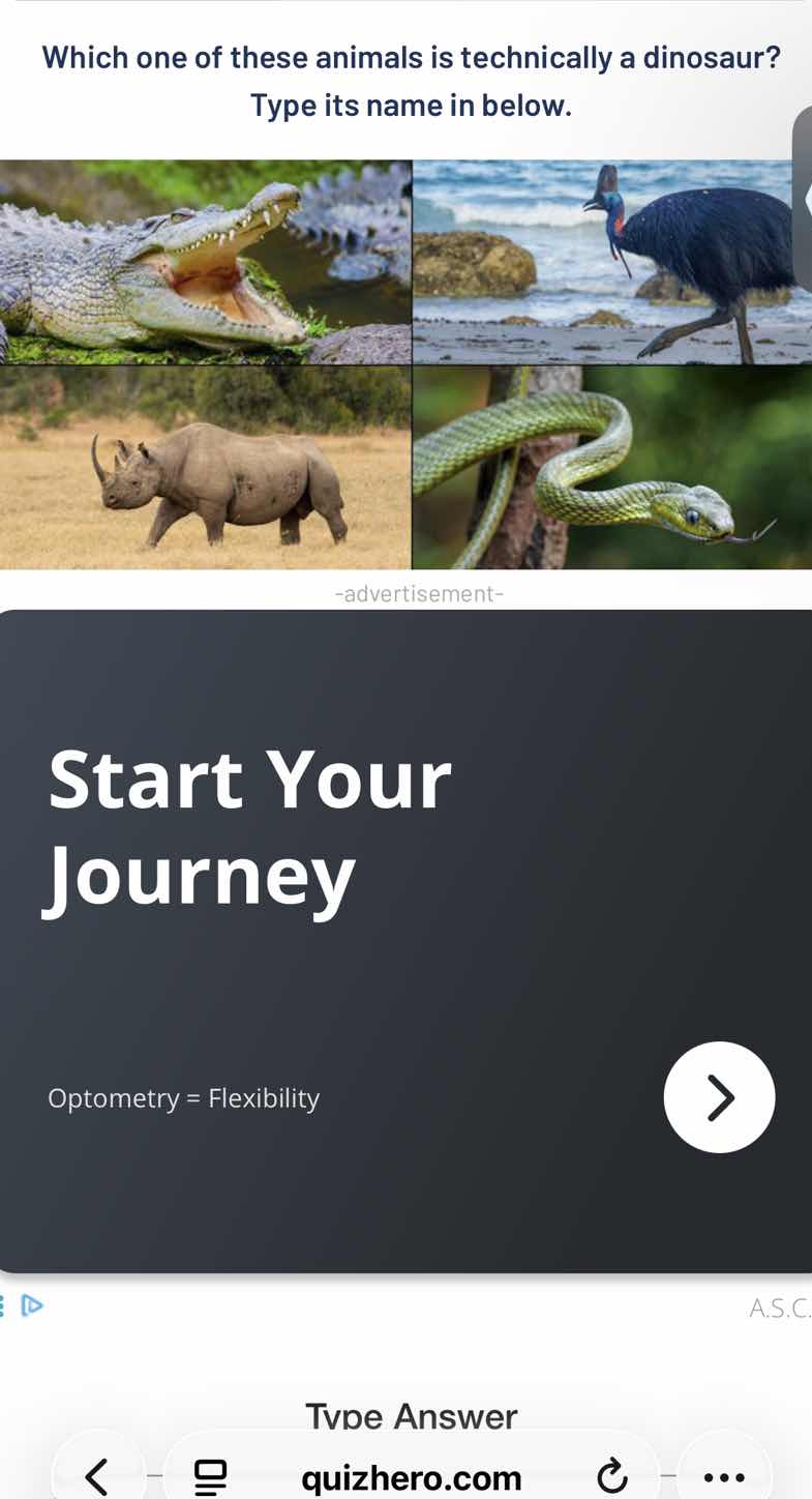 which one of these animals is technically a dinosaur? type its name in …