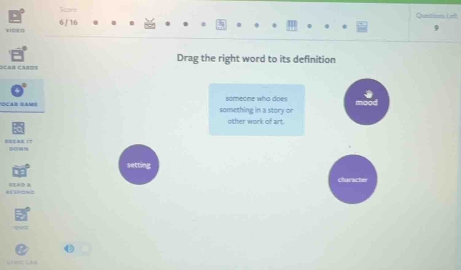 drag the right word to its definition someone who does something in a s…