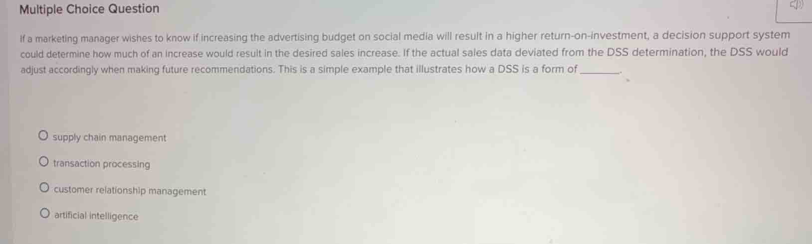 multiple choice question if a marketing manager wishes to know if incre…