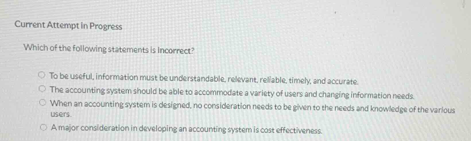 current attempt in progress which of the following statements is incorr…