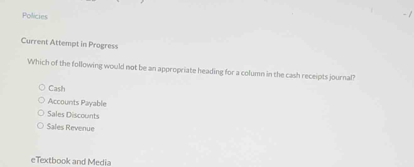 policies current attempt in progress which of the following would not b…