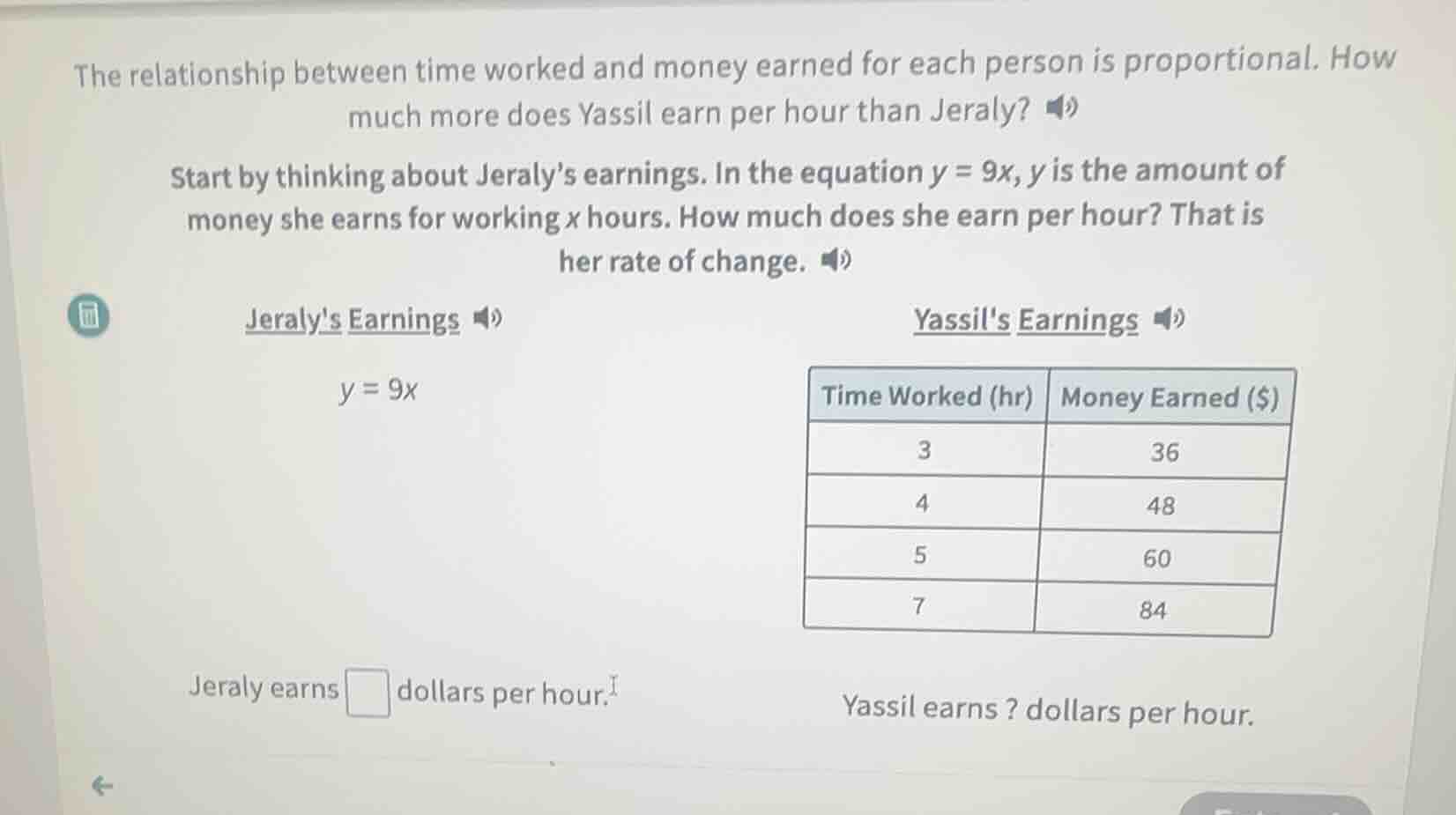 the relationship between time worked and money earned for each person i…