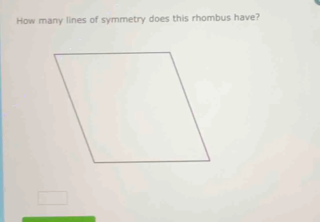 how many lines of symmetry does this rhombus have?