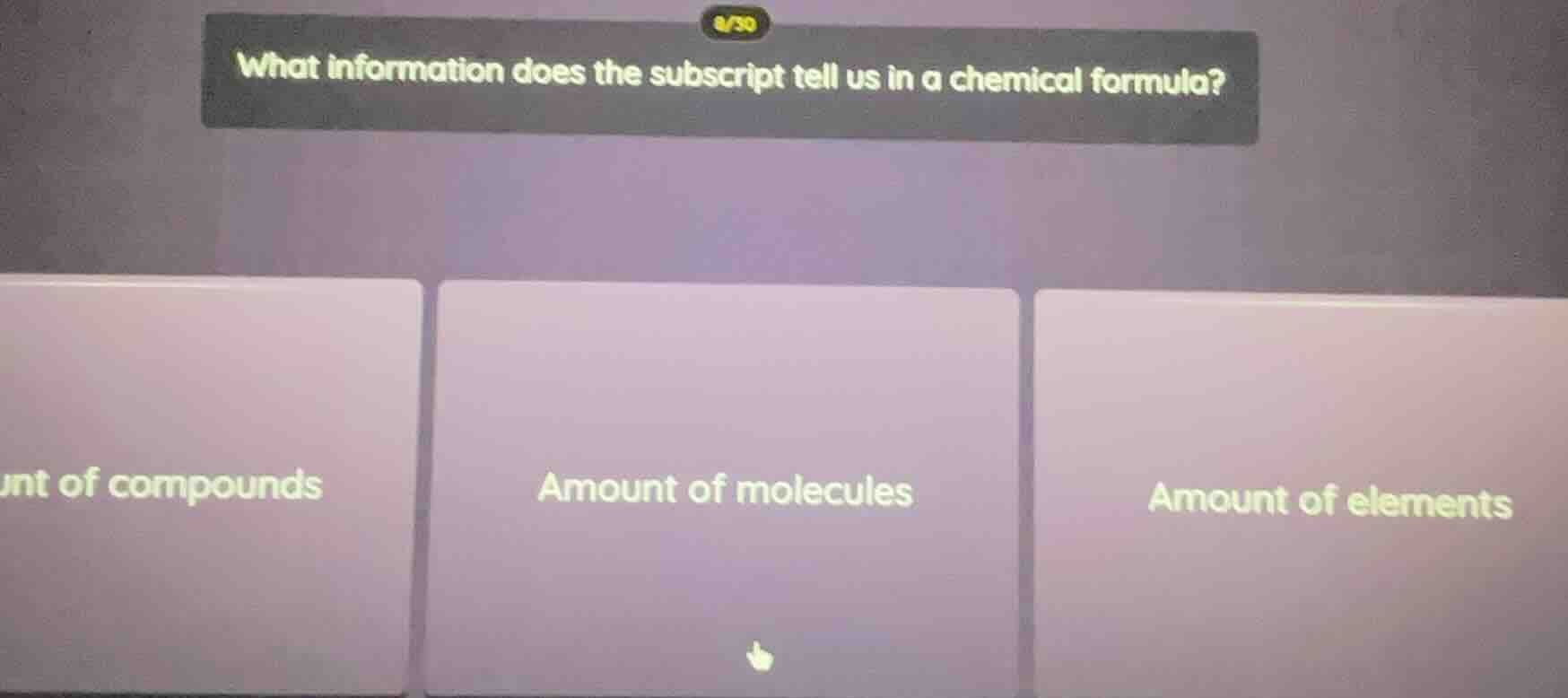 what information does the subscript tell us in a chemical formula? unt …