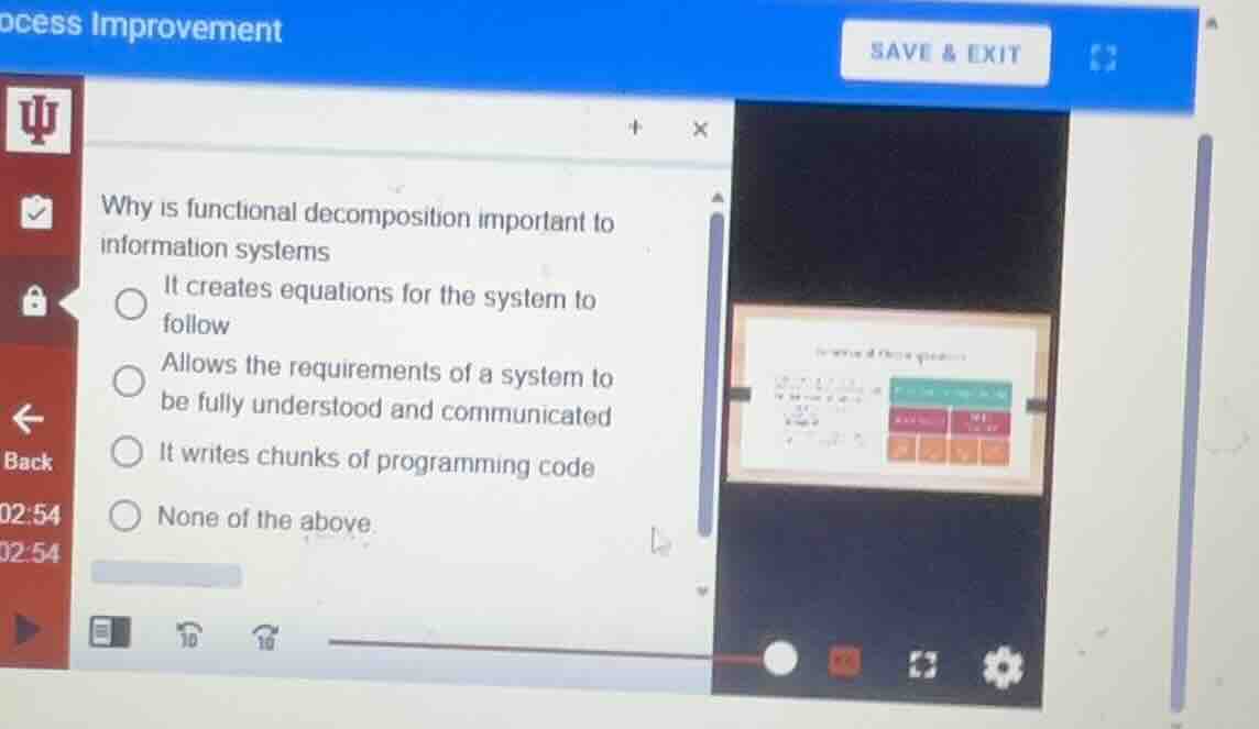why is functional decomposition important to information systems it cre…