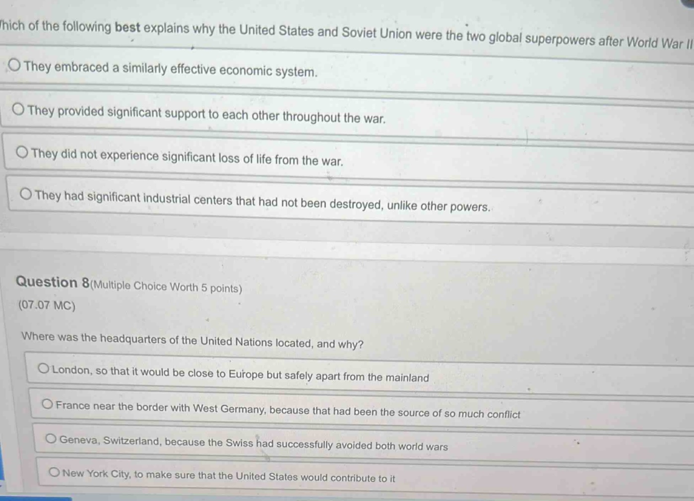 which of the following best explains why the united states and soviet u…