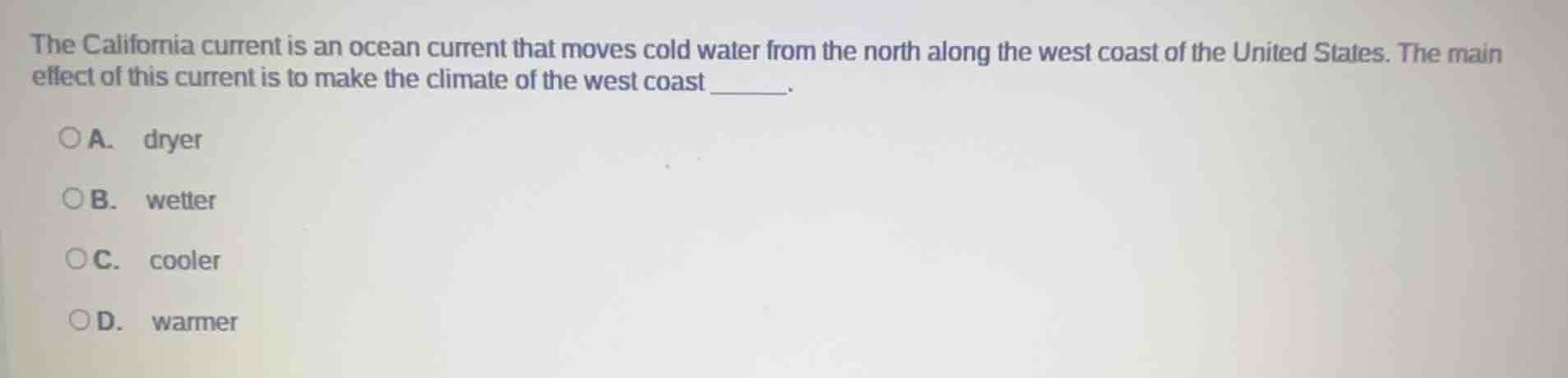the california current is an ocean current that moves cold water from t…