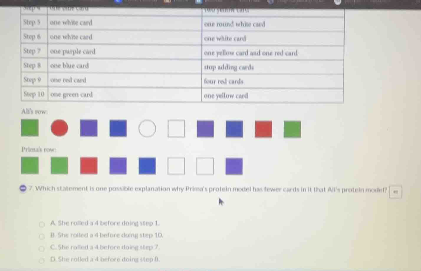 step 5 one white card one round white card step 6 one white card one wh…