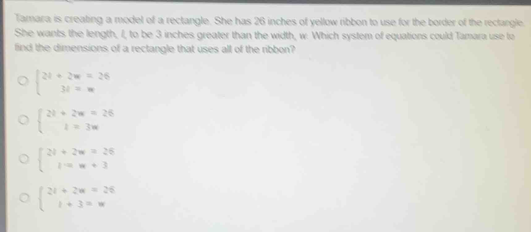 tamara is creating a model of a rectangle. she has 26 inches of yellow …