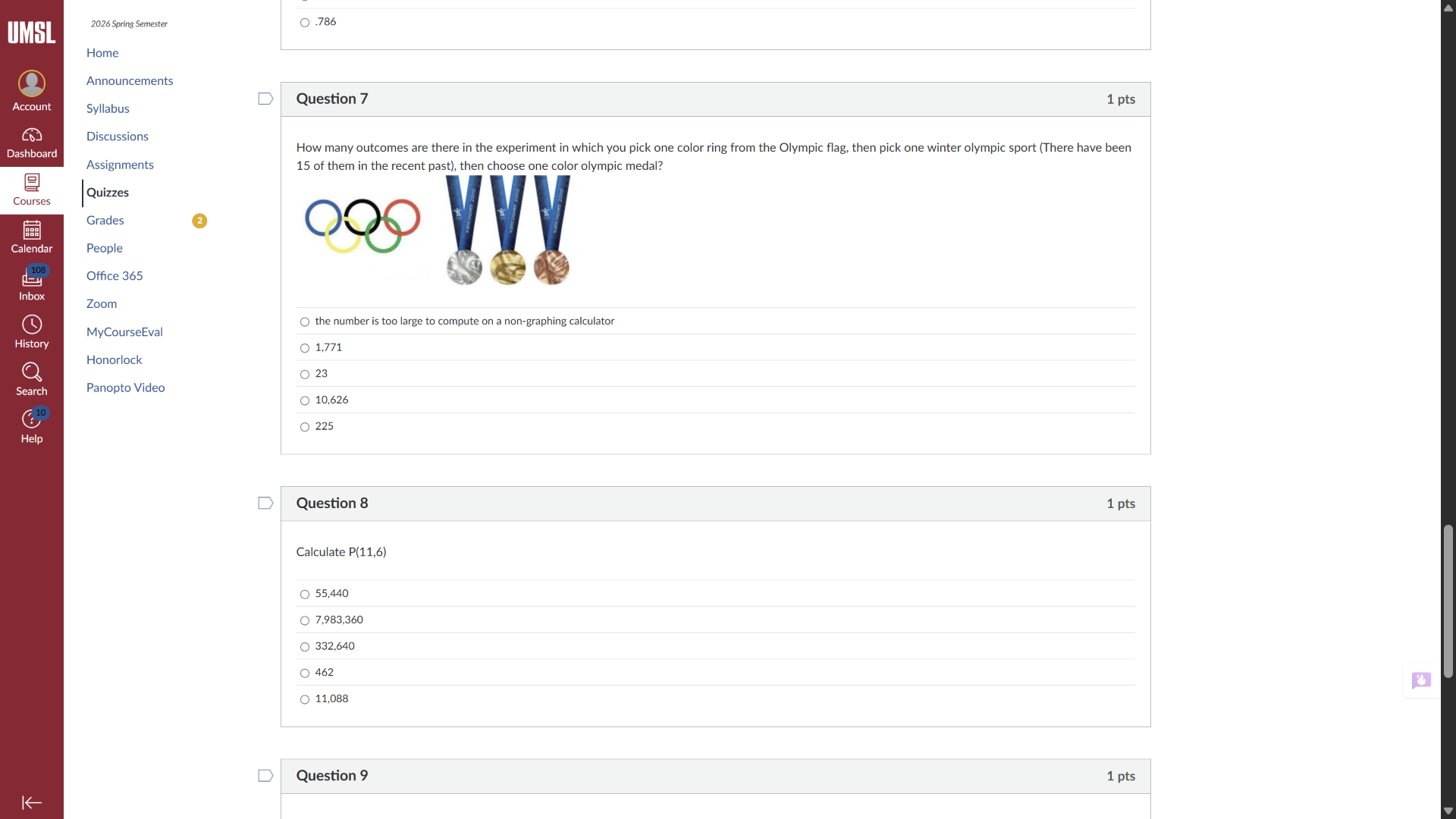 question 7 1 pts how many outcomes are there in the experiment in which…